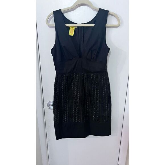 CATHERINE MALANDRINO WOMENS BLACK SLEEVELESS A LINE DRESS WOMENS SIZE 6 - Picture 1 of 12